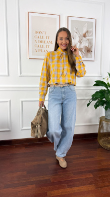 Spodnie Glisa barrel fit jasny denim