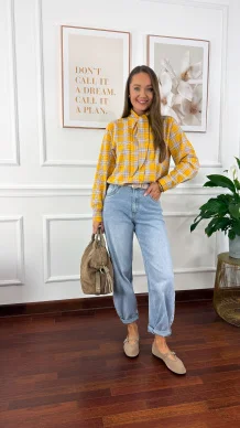 Spodnie Glisa barrel fit jasny denim