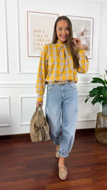 Spodnie Glisa barrel fit jasny denim