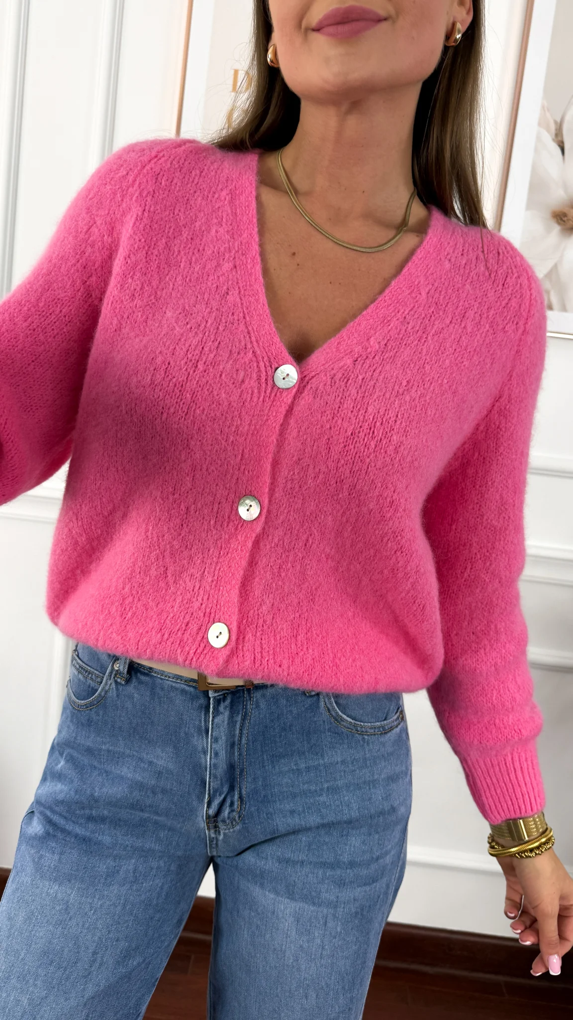 Alpakowy kardigan Nolia różowy