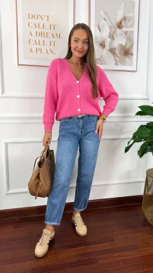 Alpakowy kardigan Nolia różowy