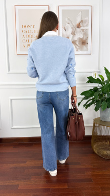 Kardigan w serduszka Verona niebieski