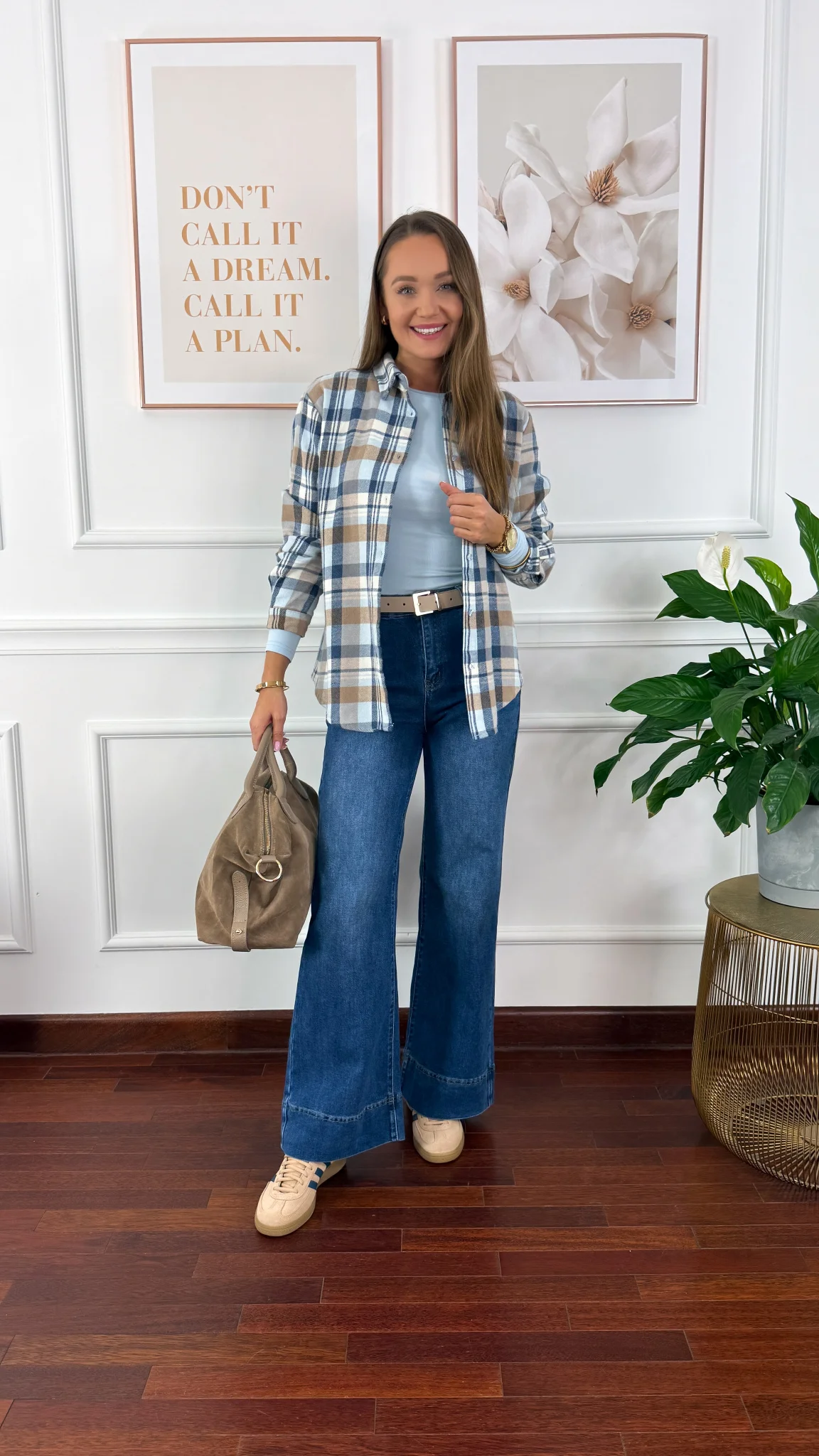 Koszula w kratę Grina niebiesko-błękitna