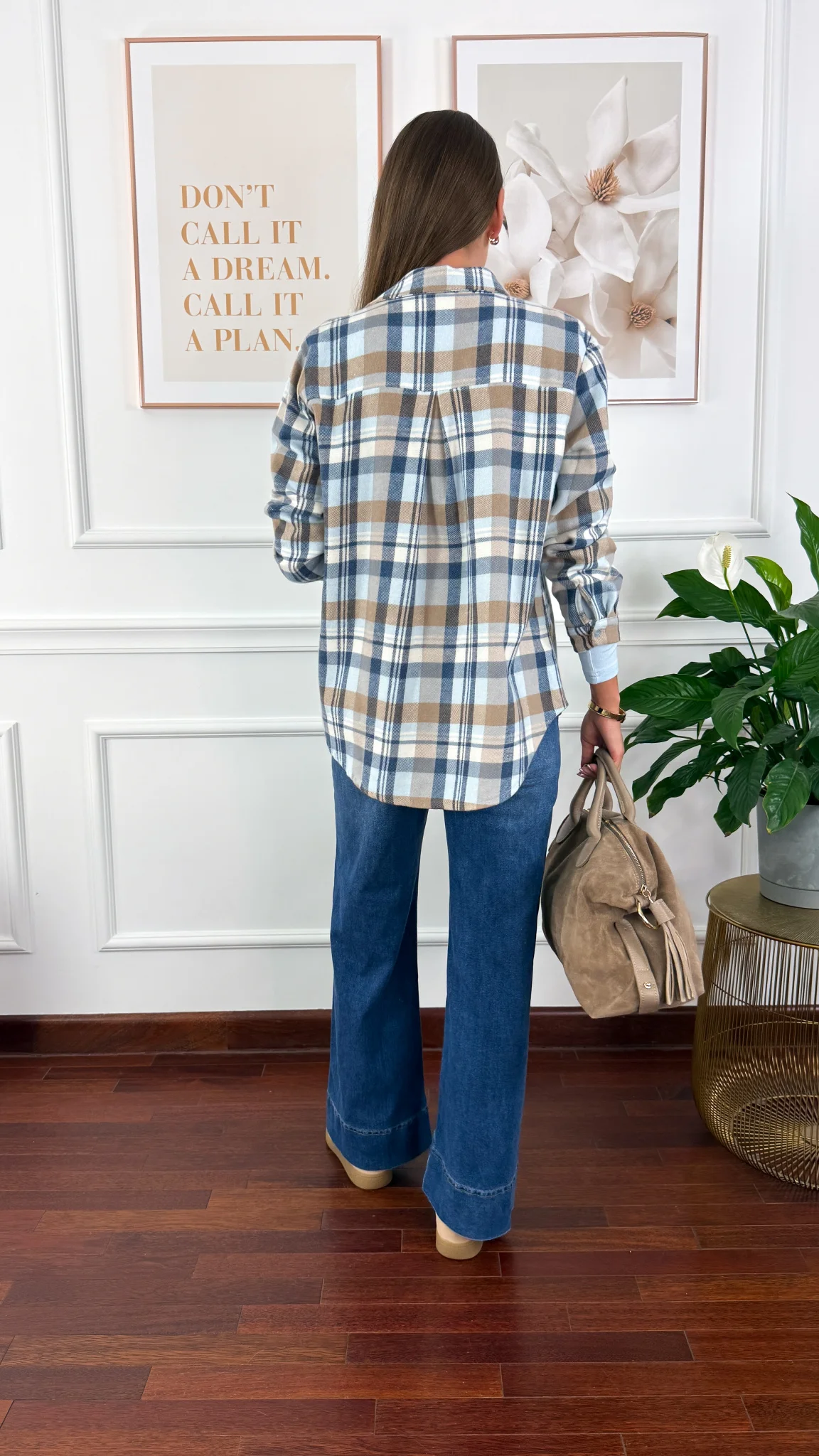 Koszula w kratę Grina niebiesko-błękitna