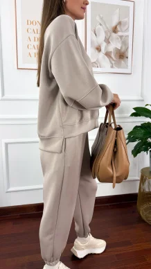 Wiskozowy komplet dresowy Tilda beżowy