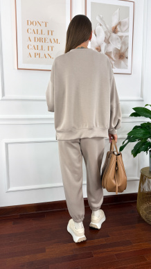 Wiskozowy komplet dresowy Tilda beżowy