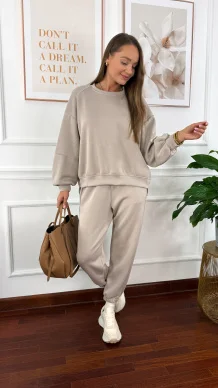 Wiskozowy komplet dresowy Tilda beżowy