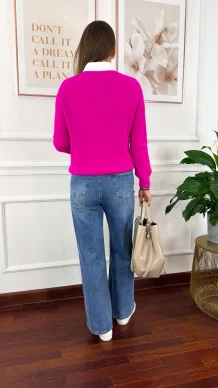 Alpakowo-wełniany sweter Isera fuksja