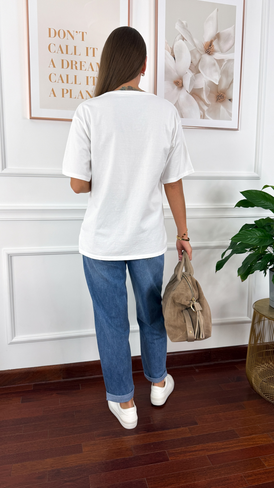 Bawełniana t-shirt Soho biało-czarny