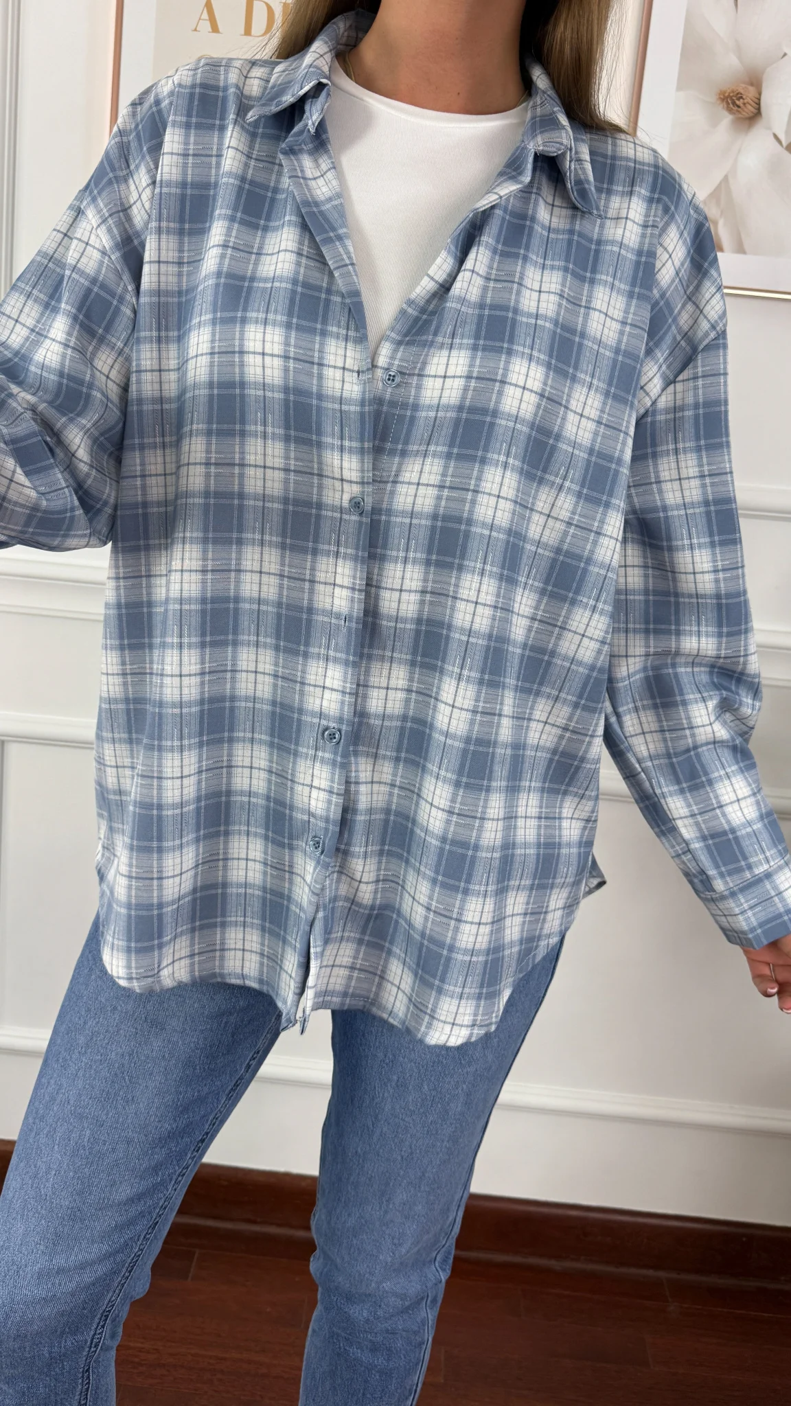 Koszula w kratę Silvia błękitna