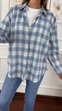 Koszula w kratę Silvia błękitna