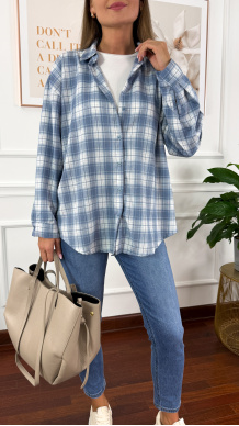 Koszula w kratę Silvia błękitna