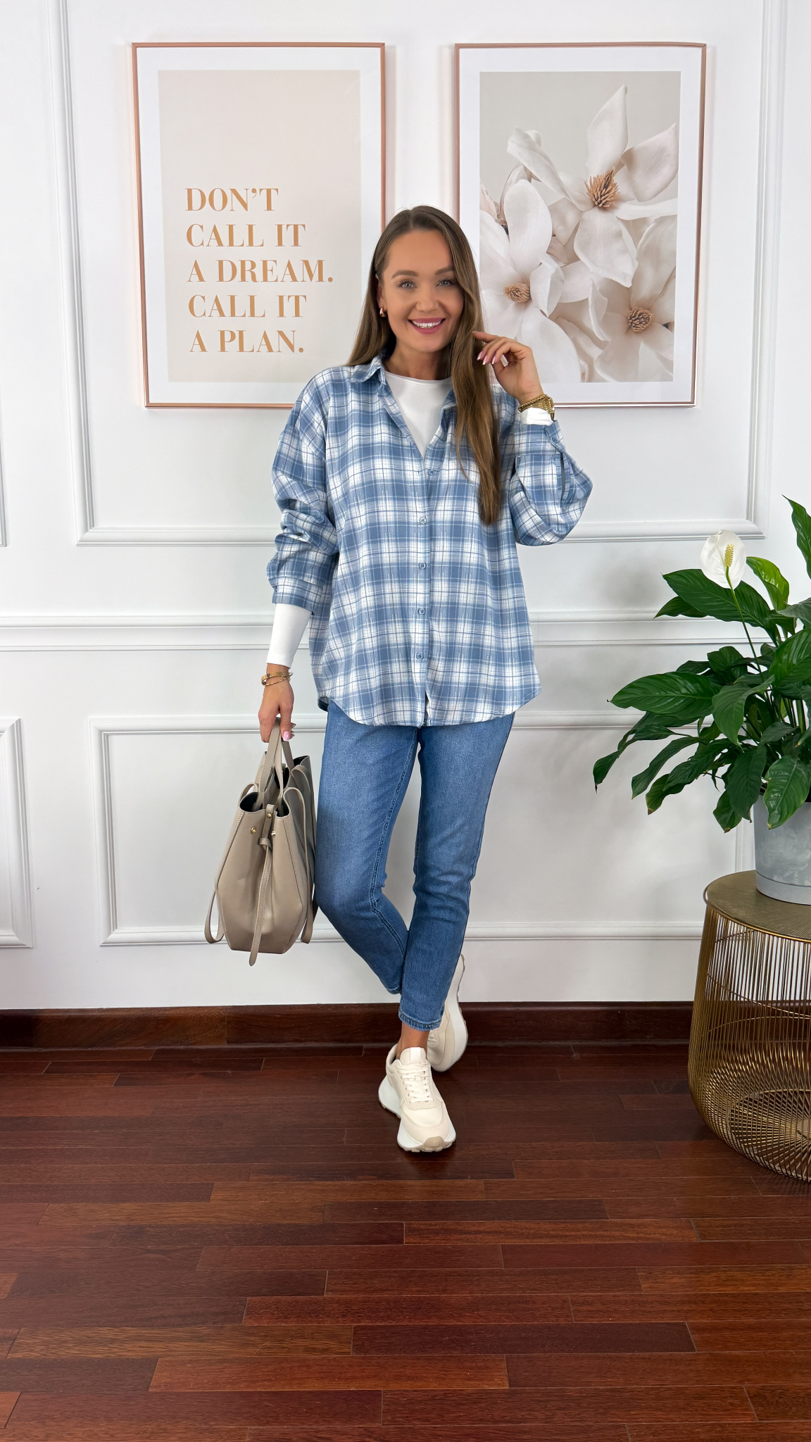 Koszula w kratę Silvia błękitna