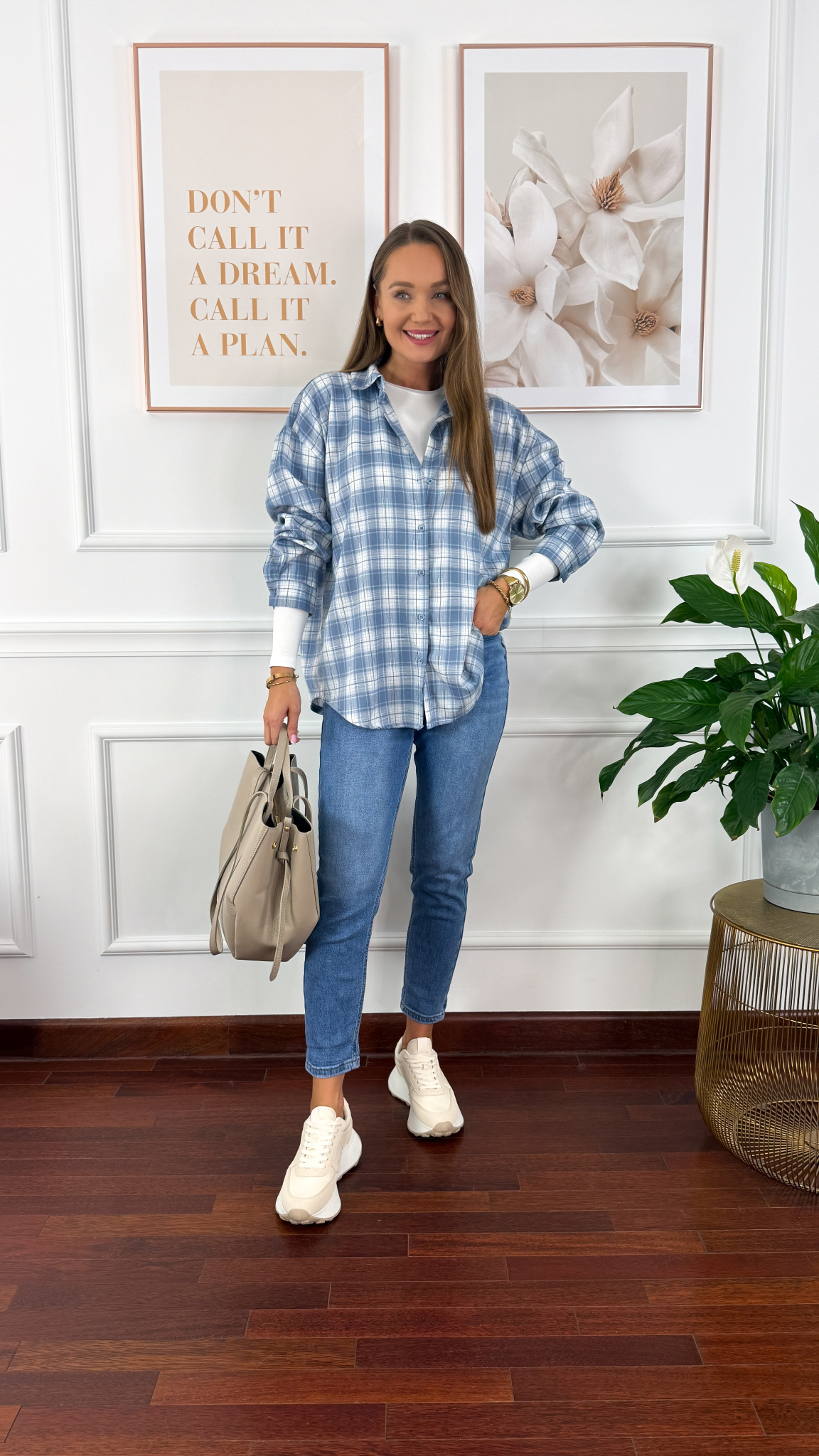 Koszula w kratę Silvia błękitna