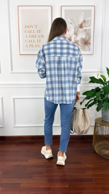 Koszula w kratę Silvia błękitna