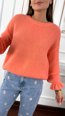 Sweter z wełną Lumen pomarańczowy