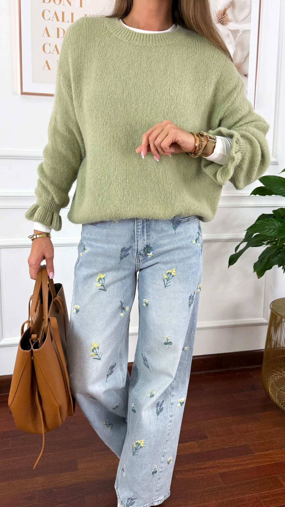 Sweter z wełną Lumen zielony