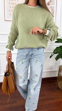 Sweter z wełną Lumen zielony