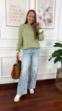 Sweter z wełną Lumen zielony