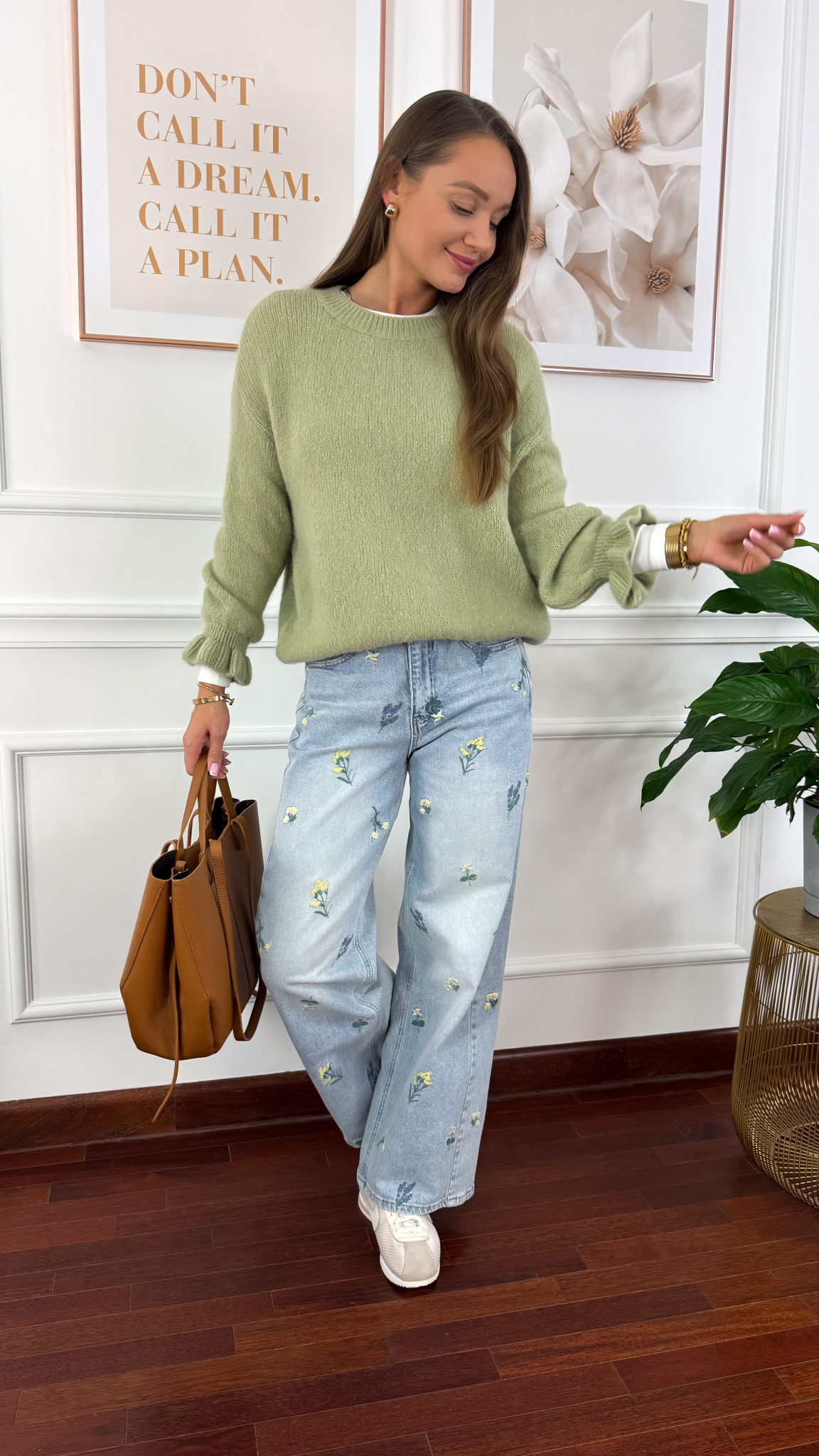 Sweter z wełną Lumen zielony