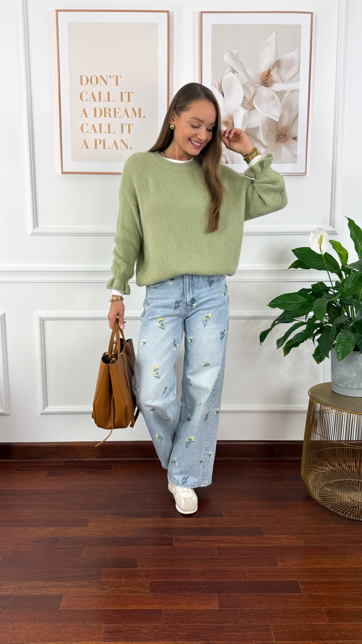 Sweter z wełną Lumen zielony