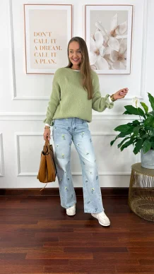 Sweter z wełną Lumen zielony