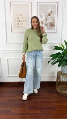 Sweter z wełną Lumen zielony