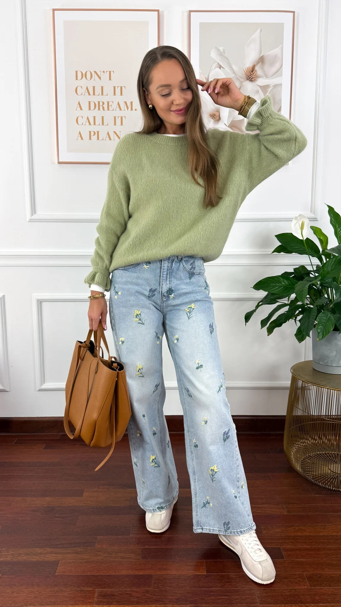 Sweter z wełną Lumen zielony