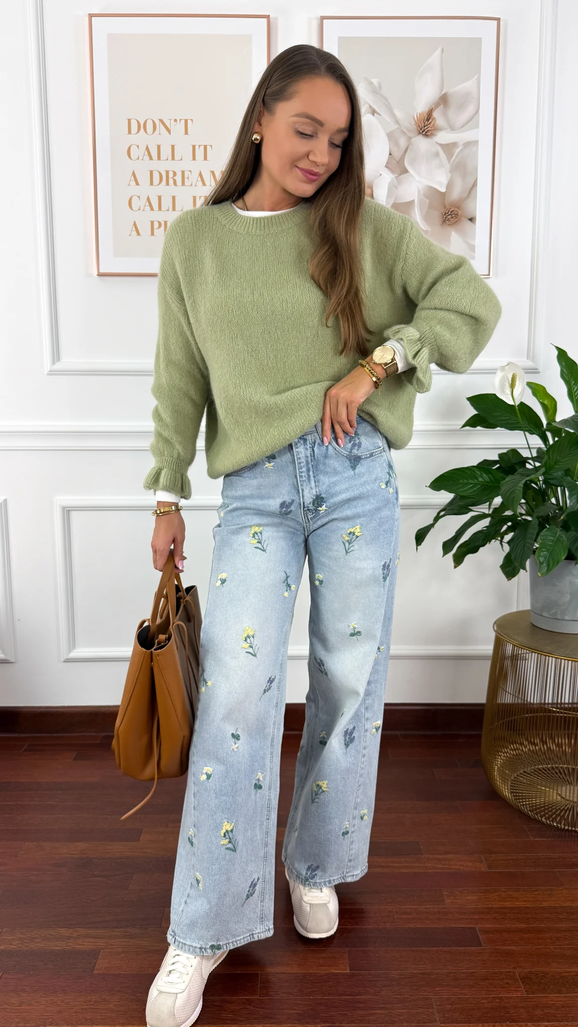 Sweter z wełną Lumen zielony