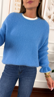 Sweter z wełną Lumen niebieski