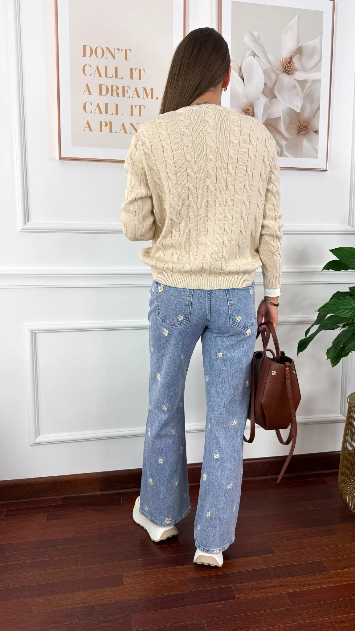 Bawełniany pleciony kardigan Flurry beżowy