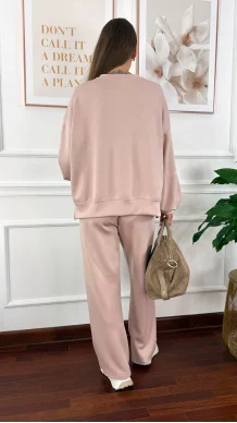Wiskozowy komplet dresowy Adel pudrowy róż