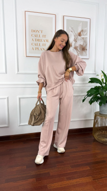 Wiskozowy komplet dresowy Adel beżowy