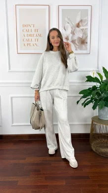 Wiskozowy komplet dresowy Adel szary