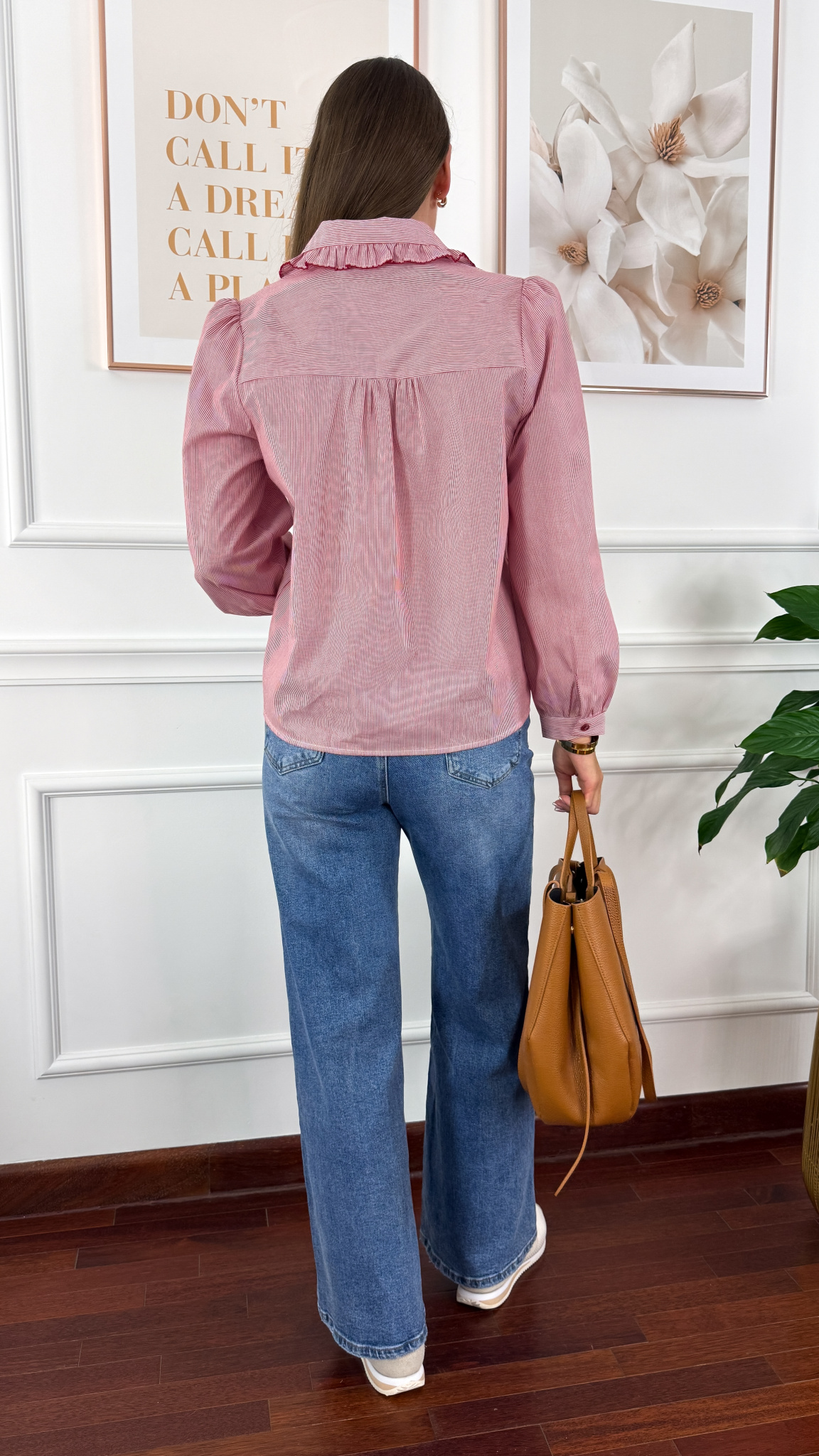 Bawełniana koszula Katia paski czerwone-białe