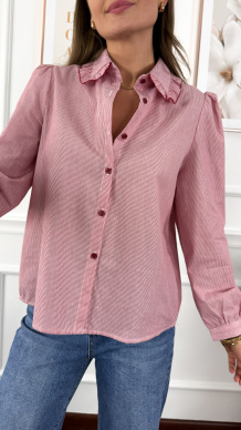 Bawełniana koszula Katia paski czerwone-białe