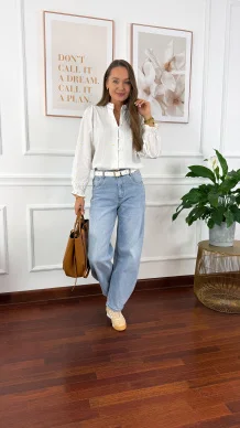 Bawełniana koszula w stokrotki Claudia biała