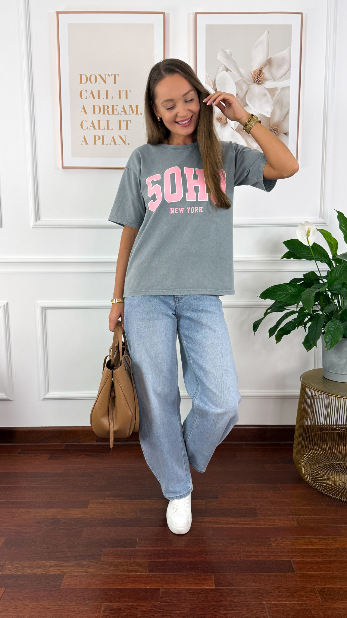 Bawełniana t-shirt Soho szary