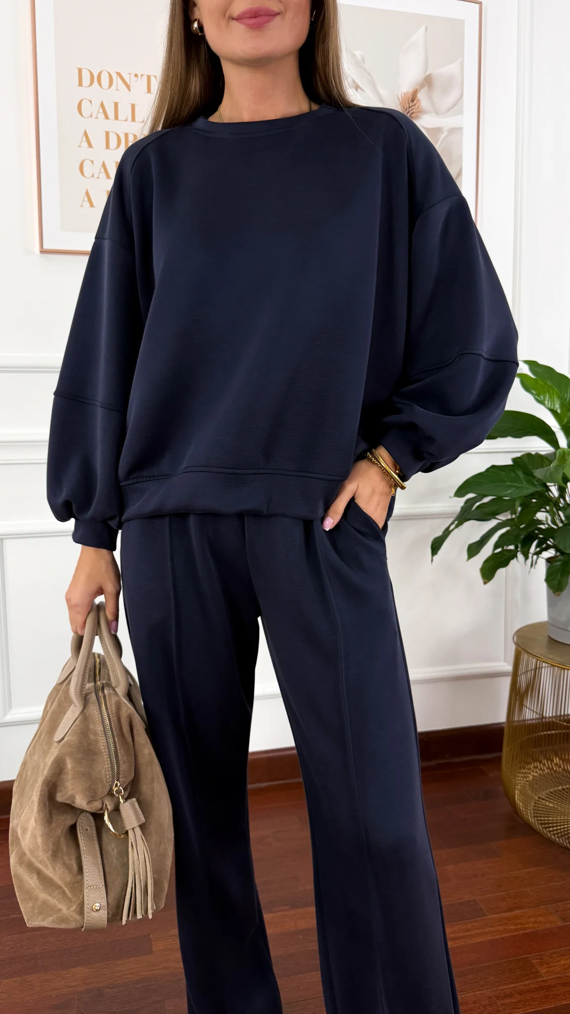 Wiskozowy komplet dresowy Adel granatowy