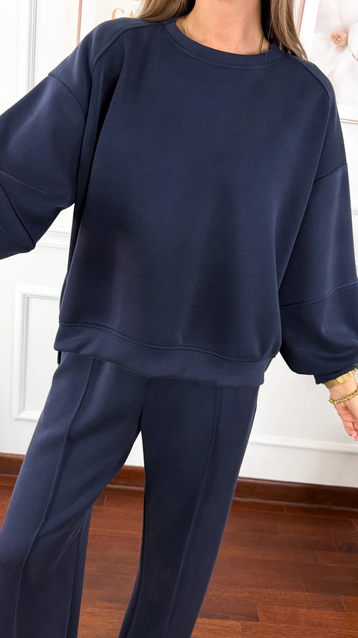 Wiskozowy komplet dresowy Adel granatowy