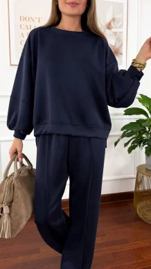Wiskozowy komplet dresowy Adel granatowy
