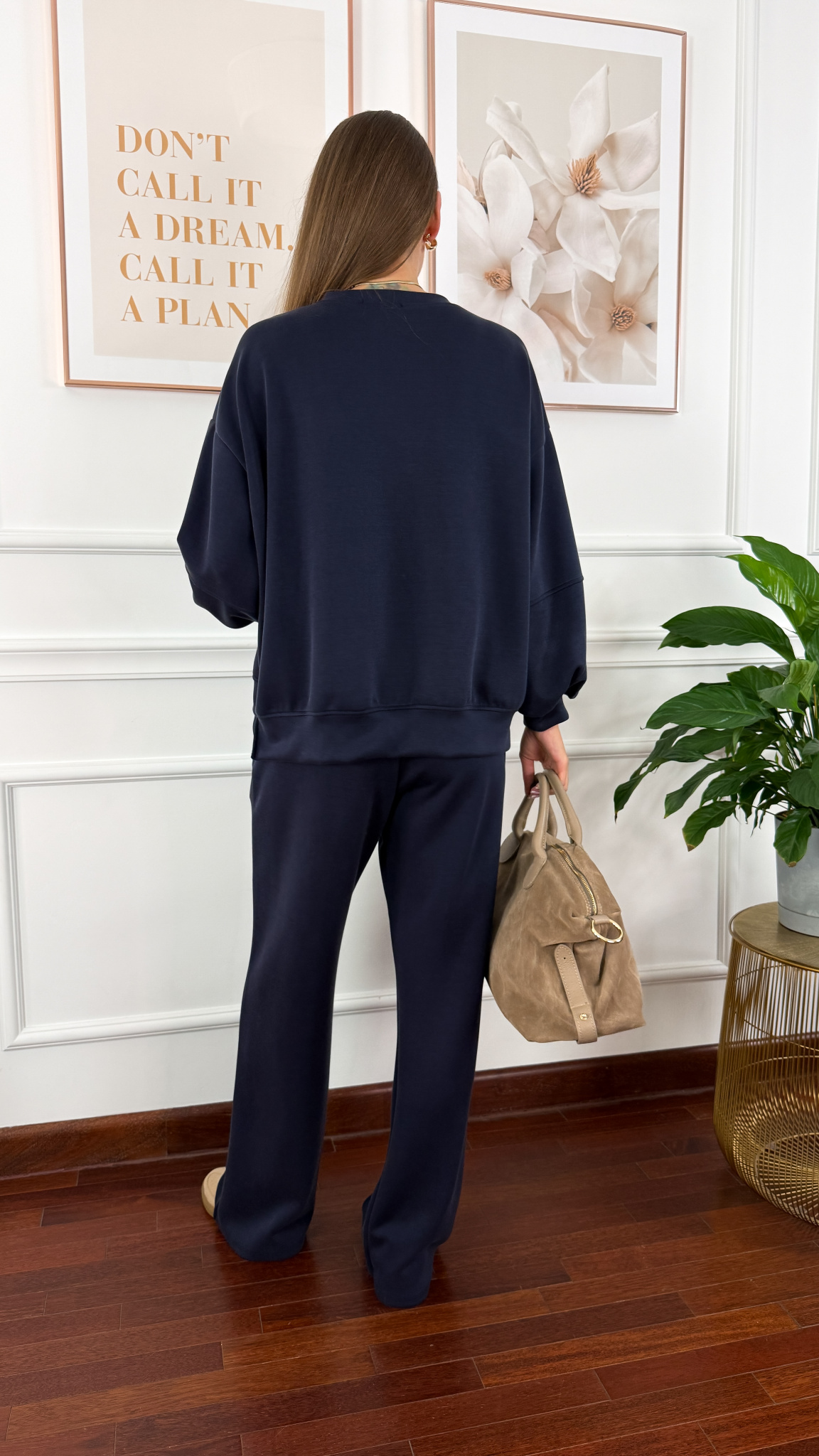 Wiskozowy komplet dresowy Adel granatowy