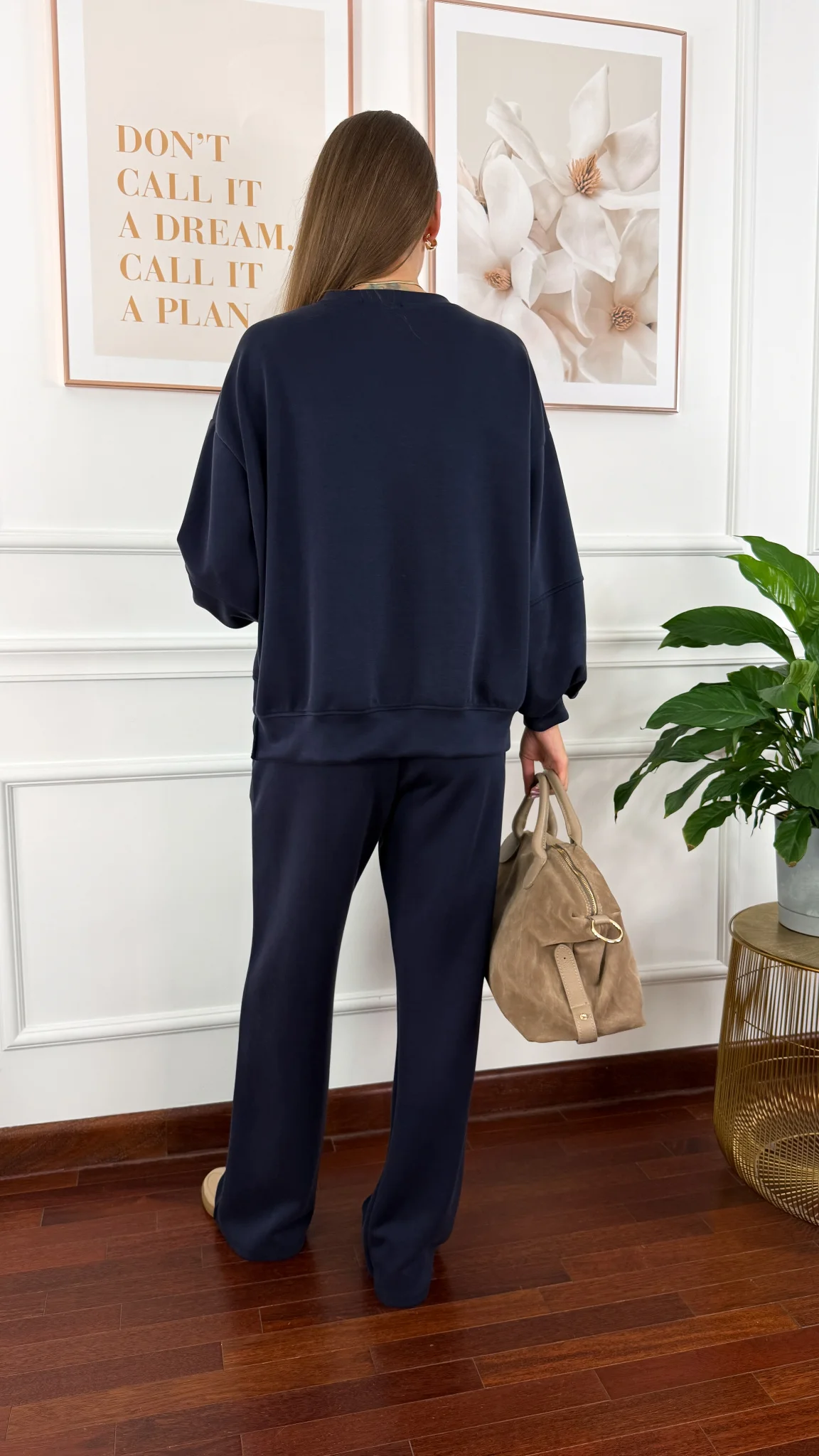 Wiskozowy komplet dresowy Adel granatowy