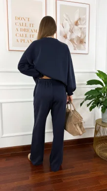 Wiskozowy komplet dresowy Adel granatowy