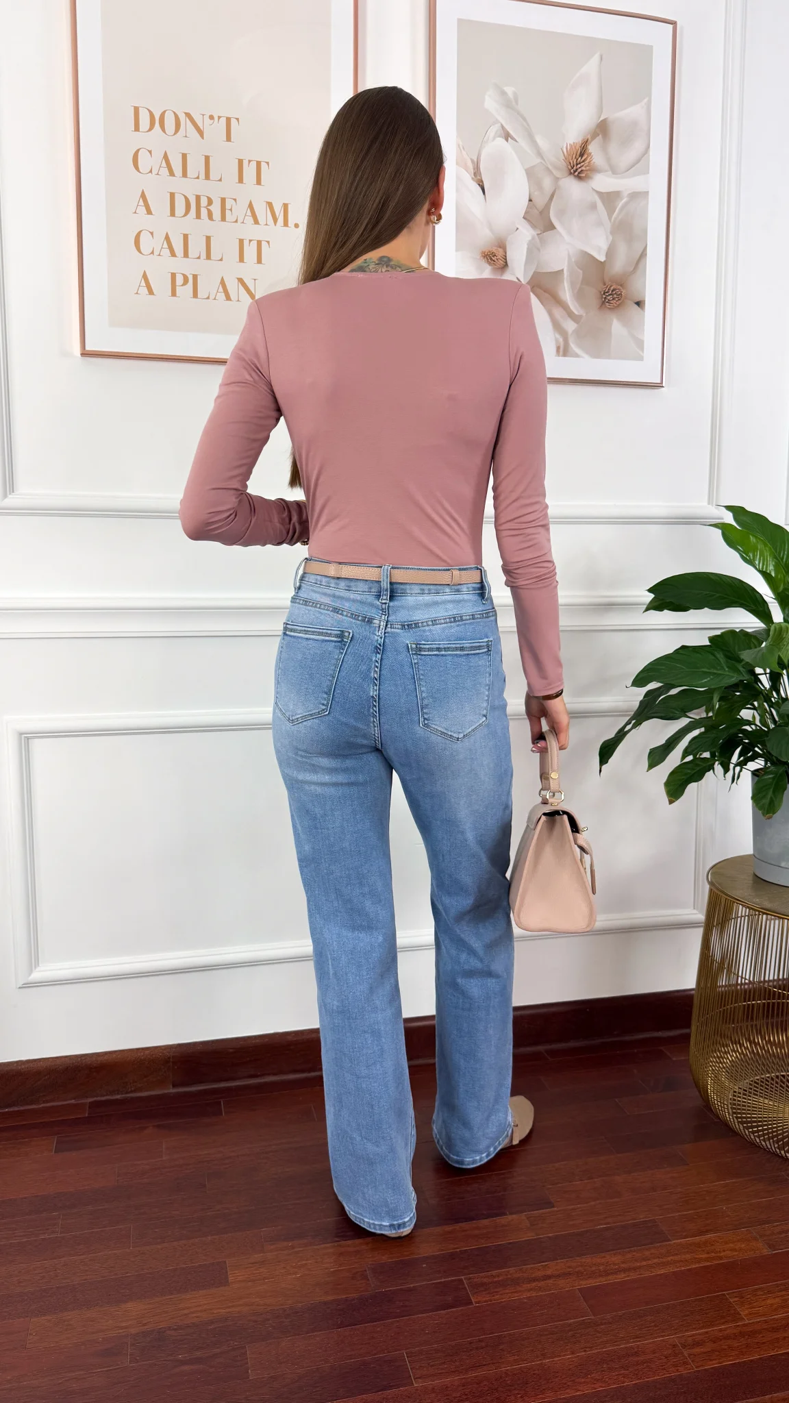 Wiskozowe body Elara brudny róż