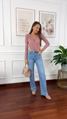 Wiskozowe body Elara brudny róż