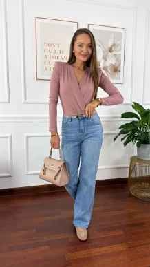 Wiskozowe body Elara brudny róż