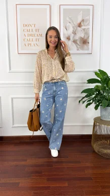 Bawełniana koszula w kwiaty Betta żółta