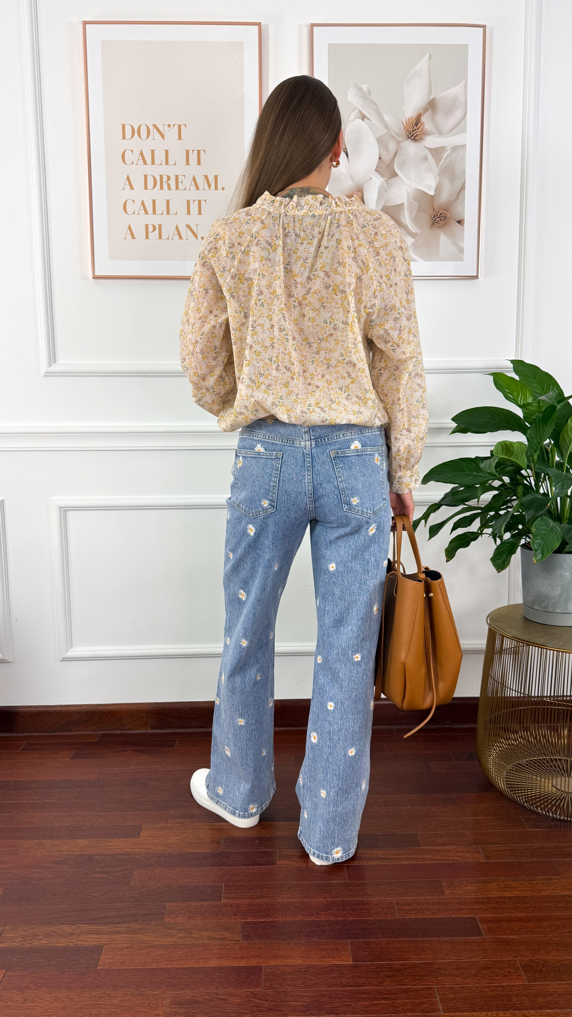 Bawełniana koszula w kwiaty Betta żółta