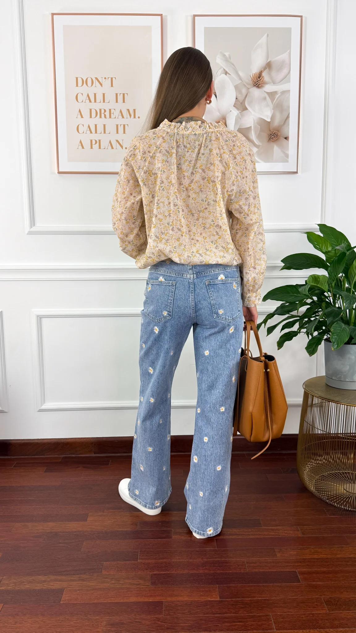 Bawełniana koszula w kwiaty Betta żółta